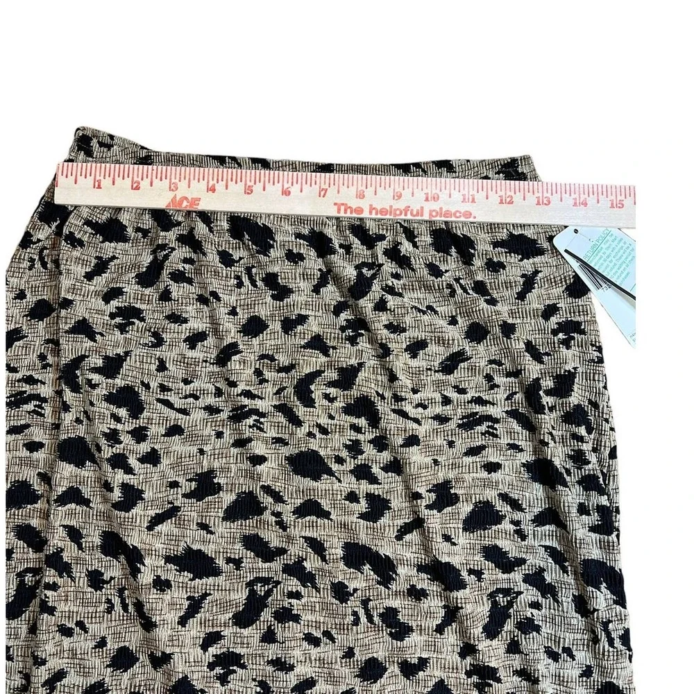 Pleat Pleat By Rafael Maxi‎ Skirt Womens P/M Beige Animal Print NWT Boho Chic